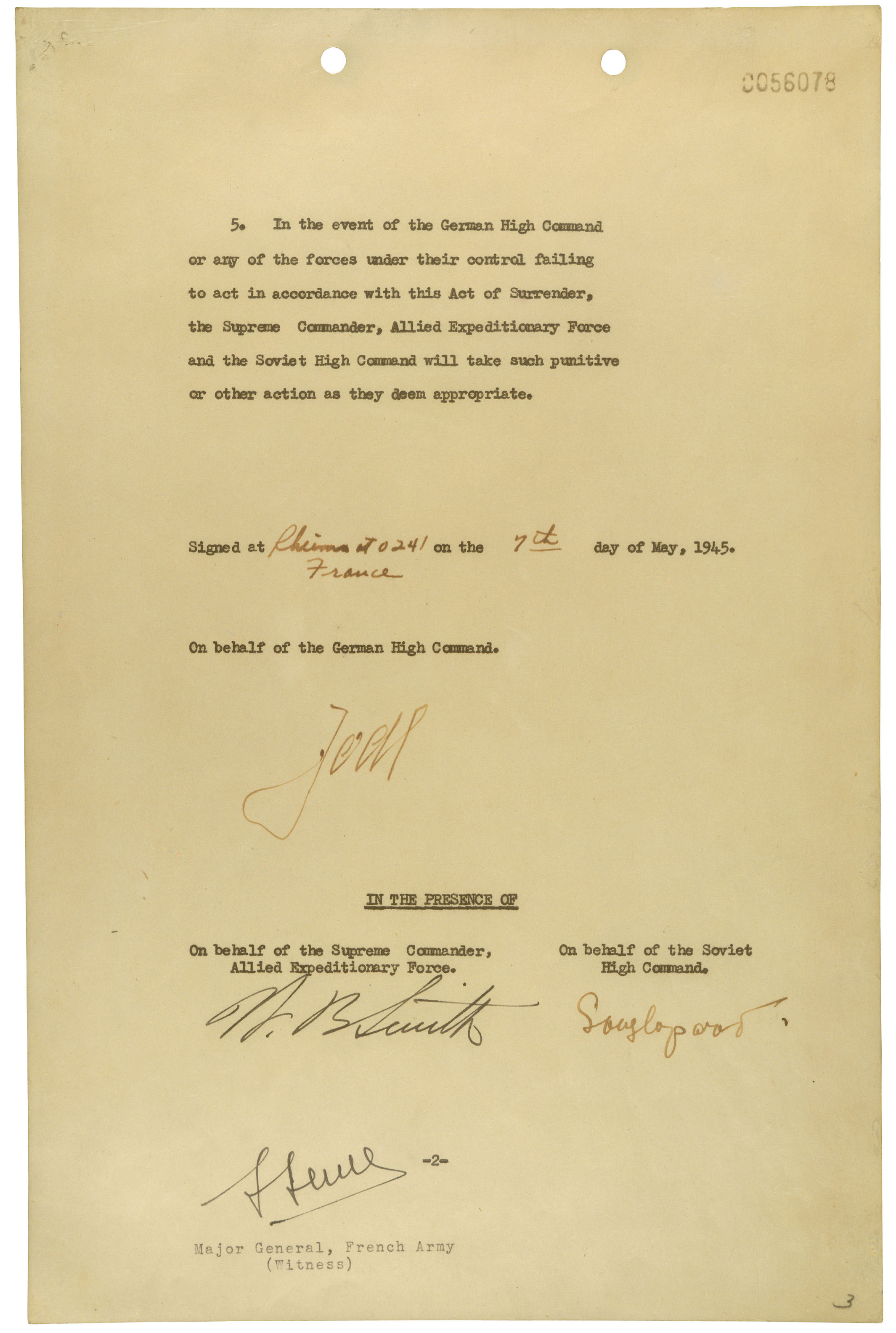 German surrender document page 2